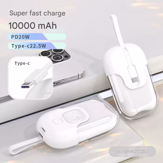 Chargeur de banques d'alimentation à charge rapide 10 000 mAh intégré
