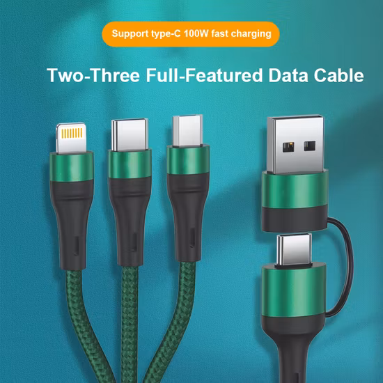 Câble de charge rapide 3 en 1 5A Quick Charge pour téléphone portable